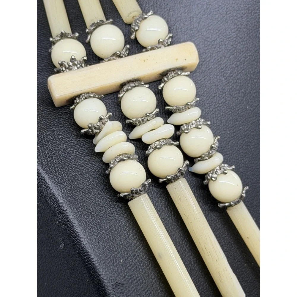 Vintage Multi Strand Glass and Stone Bead Statement 17